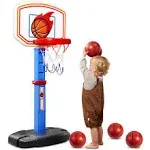 JOYIN Toddler Basketball Arcade Game Set, Adjustable Basketball Goal with 4 Balls for Kids