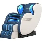 2023 Full Body Massage Chair of Dual Core, Zero Gravity, with App Control, Bluetooth, Lower Back Eating, Foot Roller, Blue