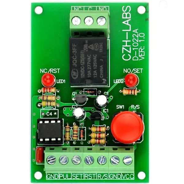 ELECTRONICS-SALON Panel Mount Momentary-Switch/Pulse- Signal Control Latching SPDT Relay