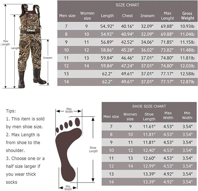 OXYVAN Duck Hunting Waders with 600G Rubber Boots Insulated,Neop<wbr/>rene Realtree...