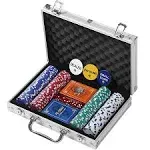 Professional Poker w/ Hard Case, 2 Card Decks, 5 Dice, 3 Buttons - Set 200 Chips