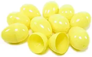 24 EMPTY YELLOW PLASTIC EASTER VENDING EGGS 2.25 INCH, BEST PRICE FASTEST SHIP!!