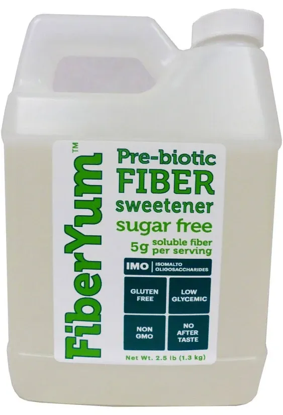 FiberYum by KetoGoods Pre-biotic Tapioca Fiber Syrup - Substitute For Organic Corn Syrup Organic & Corn Syrup Non GMO Corn Syrup - Alternate For Brown Rice Syrup & Organic Light Corn Syrup For Candy | 2.5lb/40oz