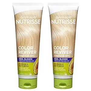 Garnier Hair Conditioner Nutrisse Color Reviver, 5 MIN Color Mask for Cool Blonde Color Treated Hair to Nourish & Fights Brass, 4.2 Fl Oz, 2 Count (Packaging May Vary)