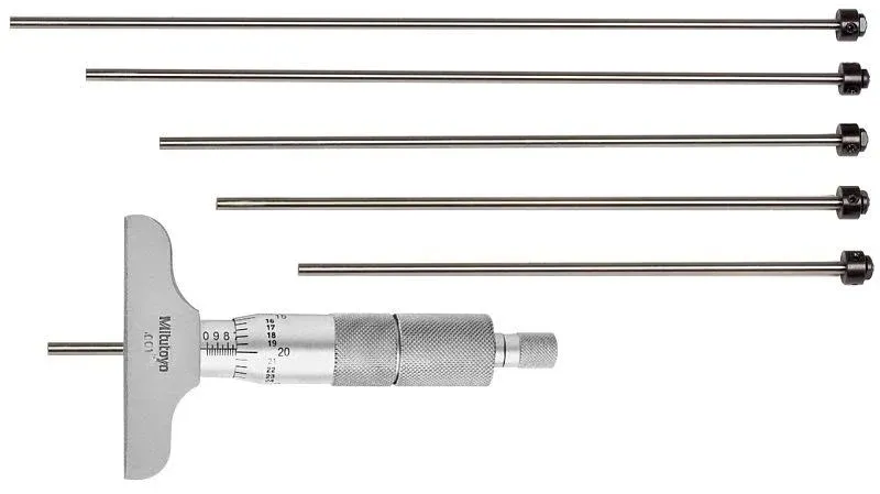 Mitutoyo Depth Micrometer Series 129, Range: 0-6&#034; - 129-128