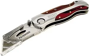 BESSEY D-BKWH Quick-Change Folding Utility Knife - Wood Grain Handle, One Color