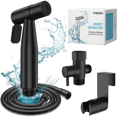 FREDI Bidet Sprayer for Toilet, Bidet Sprayer, Toilet Faucet, Jet Spray for Toilet, Muslim Shower, Toilet Sprayer, Ducha para Toilet(Matte Black)