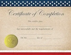 Great Papers! Patriotic Completion Certificate, 8.5" x 11", 25 count 