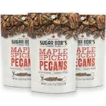 Sugar Bobs Finest Kind - Maple Spiced Pecans, Low Carb & Healthy Snacks, Subtly Sweet & Smoky Pecan Nuts, 2.5 oz. (Pack of 3)