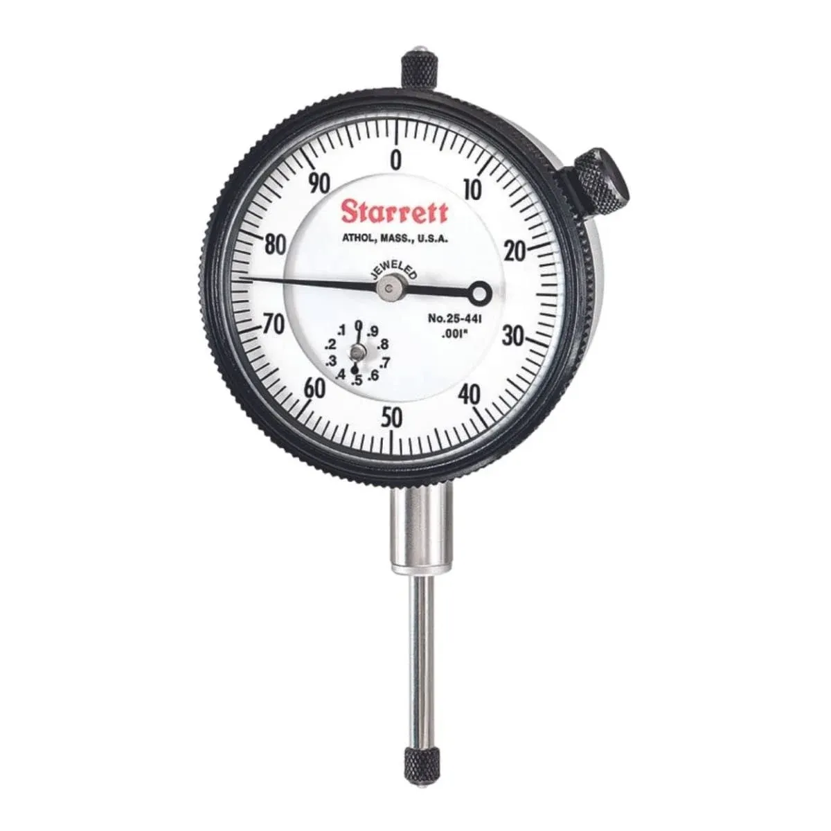 Starrett 25-441 Dial Drop Indicator: 1&#034; Range, 0-100 Reading