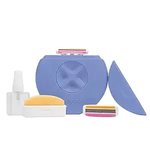 Alleyoop Portable Travel Razors For Women - Perfect For Touch Ups On-The-Go - Includes Refillable Blades, Moisturizing Bar & Water Spray Bottle - Safe For All/Sensitive Skin Types (Periwinkle)