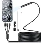 Endoscope Camera with Light, 1920P HD Borescope with 6 LED Lights, 3 in 3 Line