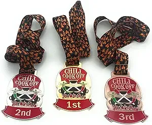 Valchemist Chili Cook Off Premium Award Trophies Medals 1st 2nd 3rd Prizes Set of ...