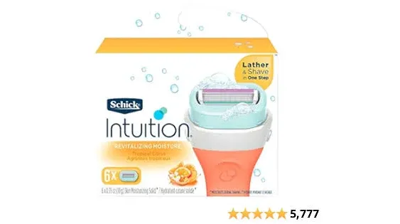 Schick Intuition Revitalizing Moisture Razor Blade Refills for Women, , 0.35 Ounce , 6 Count (Pack of 1)