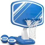 GoSports Splash Hoop Pro Swimming Pool Basketball Game - Includes Poolside Water Basketball Hoop 2 Balls and Pump - Blue