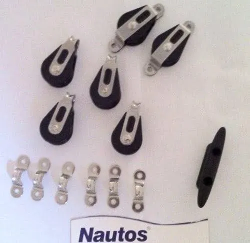 Nautos 001R - LAZY JACK TYPE A - SMALL SIZE - for sailboats up to 31'- Complete kit with ROPE INCLUDED No Splice