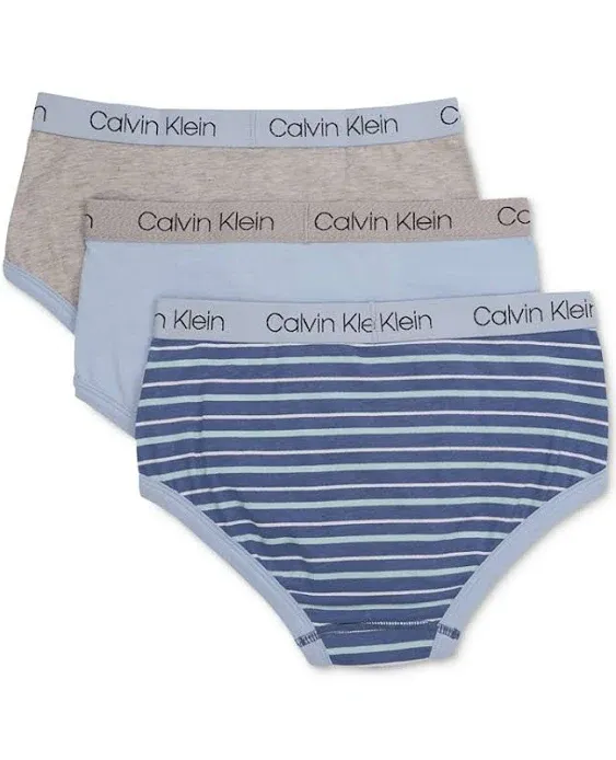 Calvin Klein 3-Pk. Cotton Briefs, Little Boys & Big Boys Heather Grey