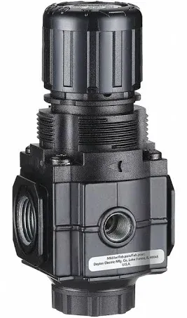 SPEEDAIRE Compressed Air Regulator: Zinc, 1/4 in NPT, 80 cfm, 300 psi Max Op Pressure, Nonrising