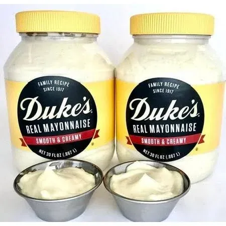 Duke's mayonnaise, 30 ounce jar, (Pack of 2) and two stainless steel sauce cups by Chicerr