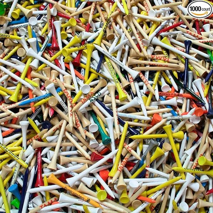 Overrun and Misprinted 3 1/4" Golf Tees, New and Unused! 1,000 Count!