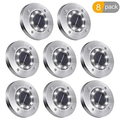 Solar Ground Lights,8 LED Garden Lights Waterproof Patio Outdoor Lights