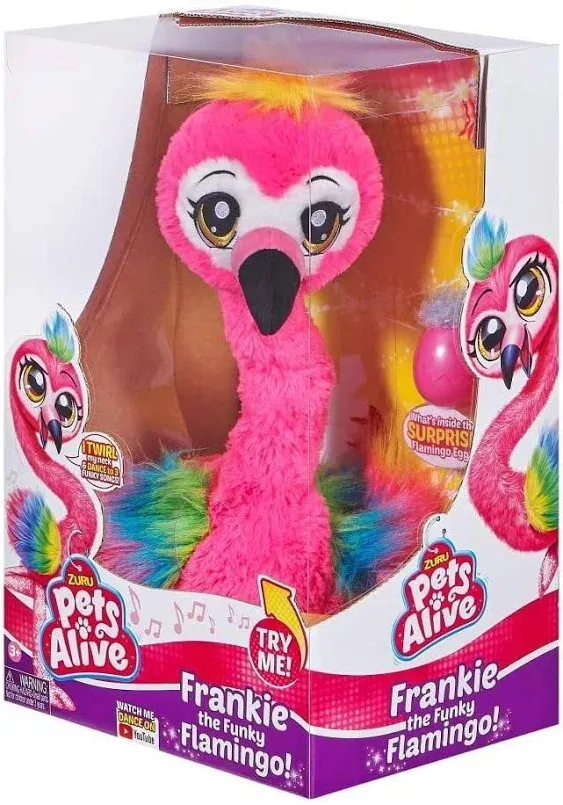 totalhill.com Frankie The Flamingo Pink - 15" Interactive Animal Dancing Plush with 3 Songs,