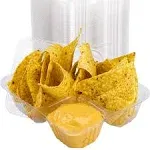 Anti-Spill Plastic Nacho Tray 100 Pack by Avant Grub. Disposable 2 Compartment H