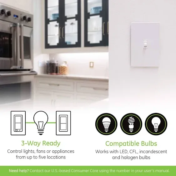 Enbrighten Z-Wave Plus V2 In-Wall Smart Toggle Dimmer