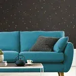 RoomMates RMK11318WP Upon A Star Black and Metallic Peel and Stick Wallpaper