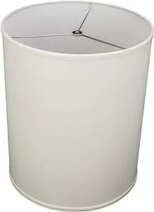 FenchelShades.com 14" Top Diameter x 14" Bottom Diameter 17" Height Cylinder Drum Lampshade USA Made (Cream)