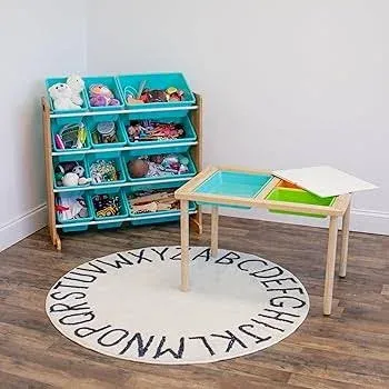 Interactive Toddler Sensory Play Table with 3 Multicolor Storage Bins 