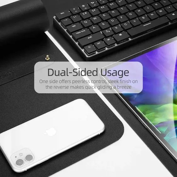 YSAGi Office Desk Pad, Desk Mat, 23.6 inch x 13.7 inch Ultra Thin Waterproof PU Leather Desk Blotter, Laptop Leather Desk Pad Protector for Keyboard