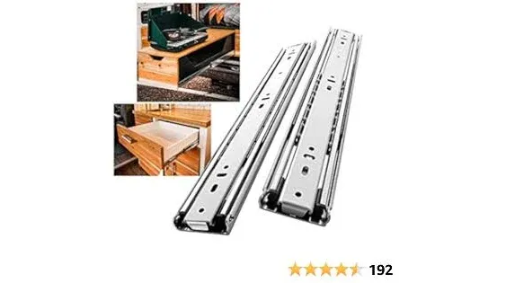 SHUHANG 1 Pair 150 lb Load Capacity Heavy Duty Drawer Slides 12 14 16 18 20 22 24 26 28 30 32 34 36 38 40 Inch Full Extension Ball Bearing Rails Side Mount Cabinet Glides RV Tool Box Runners