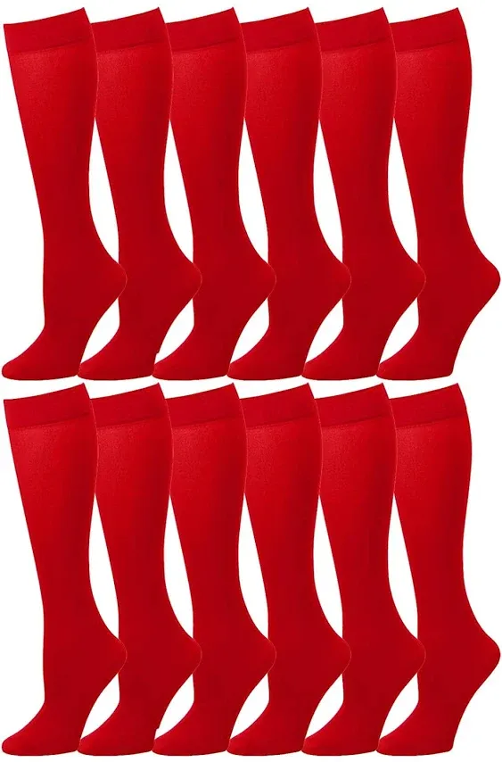 SUMONA 6 Pairs Women Opaque Stretchy Spandex Knee High Trouser Socks