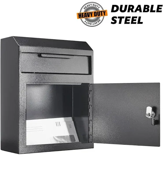 Pochar Extra Large Metal Wall Mount Locking Deposit Drop Box Safe