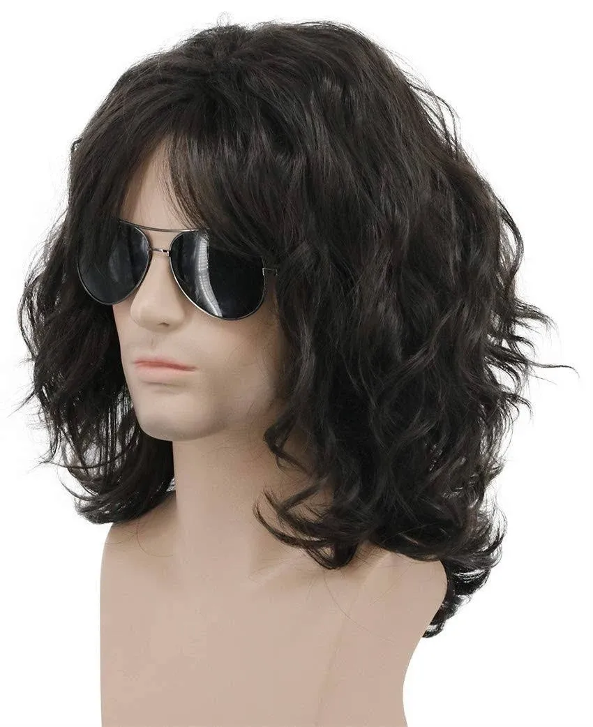 California 70s 80s Rocker Wig Men Women Long Curly Black Halloween Costume Anime Wig 2024 - AU $32.79