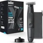 Braun Series XT5 5300, Hybrid Electric Mens Trimmer for Face & Body, Beard Trimmer & Body Shaver, with Protective SkinSecure and Two-Way Comb & Flex