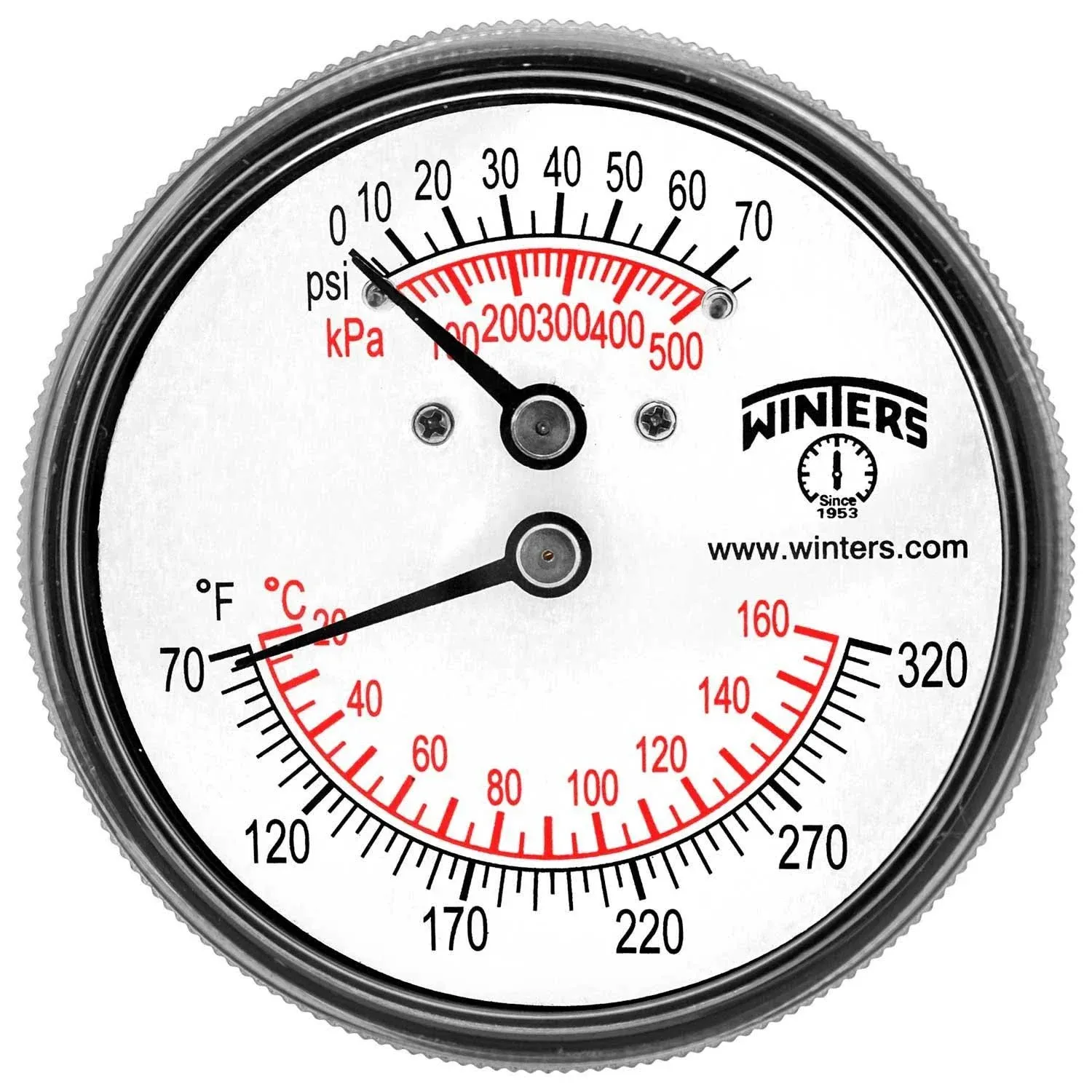 Winters Instruments Tridicator 1/4 inch NPT,  Stem - 2 1/2 inch face TTD404