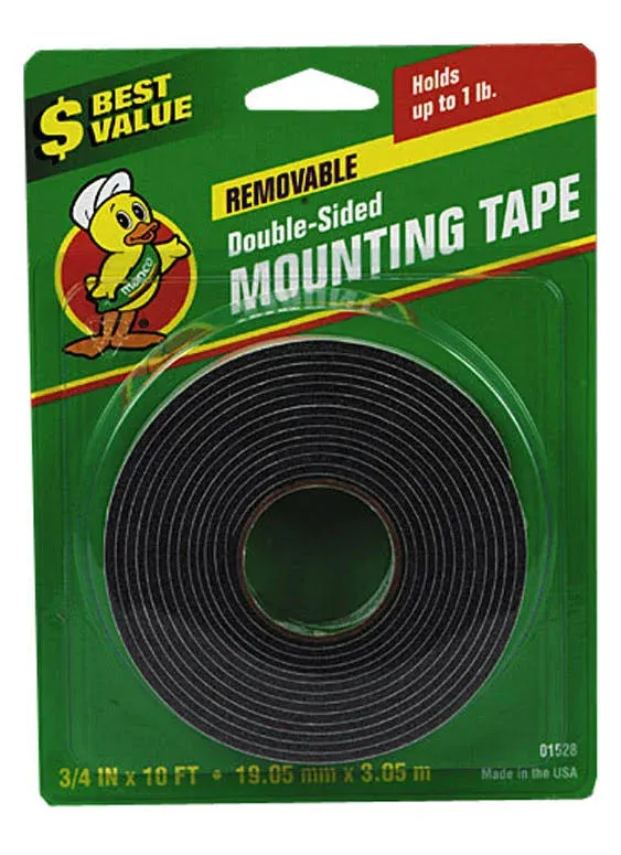 Duck Brand Removable Foam Mounting Tape, 3 in x 10ft, Single Roll, White (1098147)