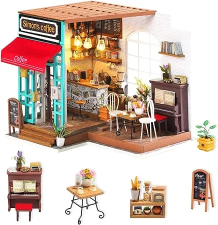 Rolife Dollhouse Wooden Mini House Crafts-DIY Model Kits with Furniture and Accessories- Handmade Construction Kit-Christmas