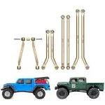 INJORA 8pcs 43g Heavy Brass High Clearance Chassis 4 Links Set for Axial SCX24 Gladiator Power Wagon