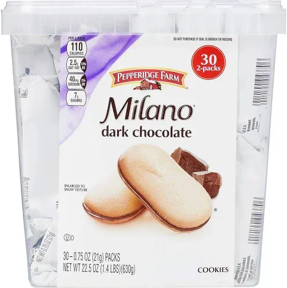 Pepperidge Farm Milano Dark Chocolate Cookies 1.5 Oz. Pack