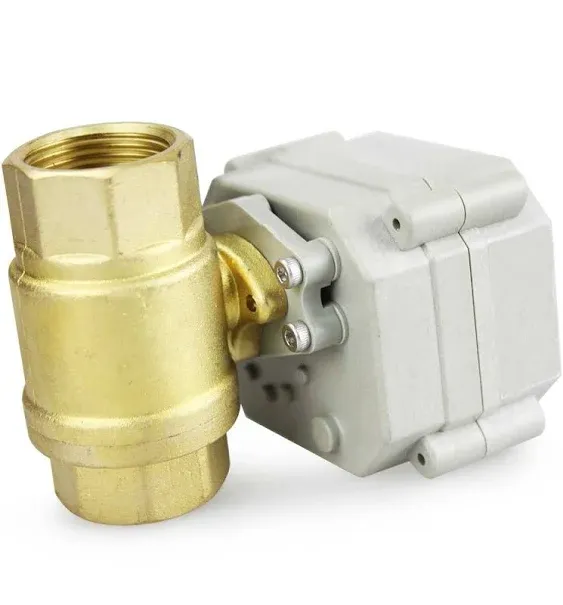 Brass 3/4&#034; 9V 12V to 24 VAC/DC 5-Wires Manual Override N.C. Motorized Ball Valve