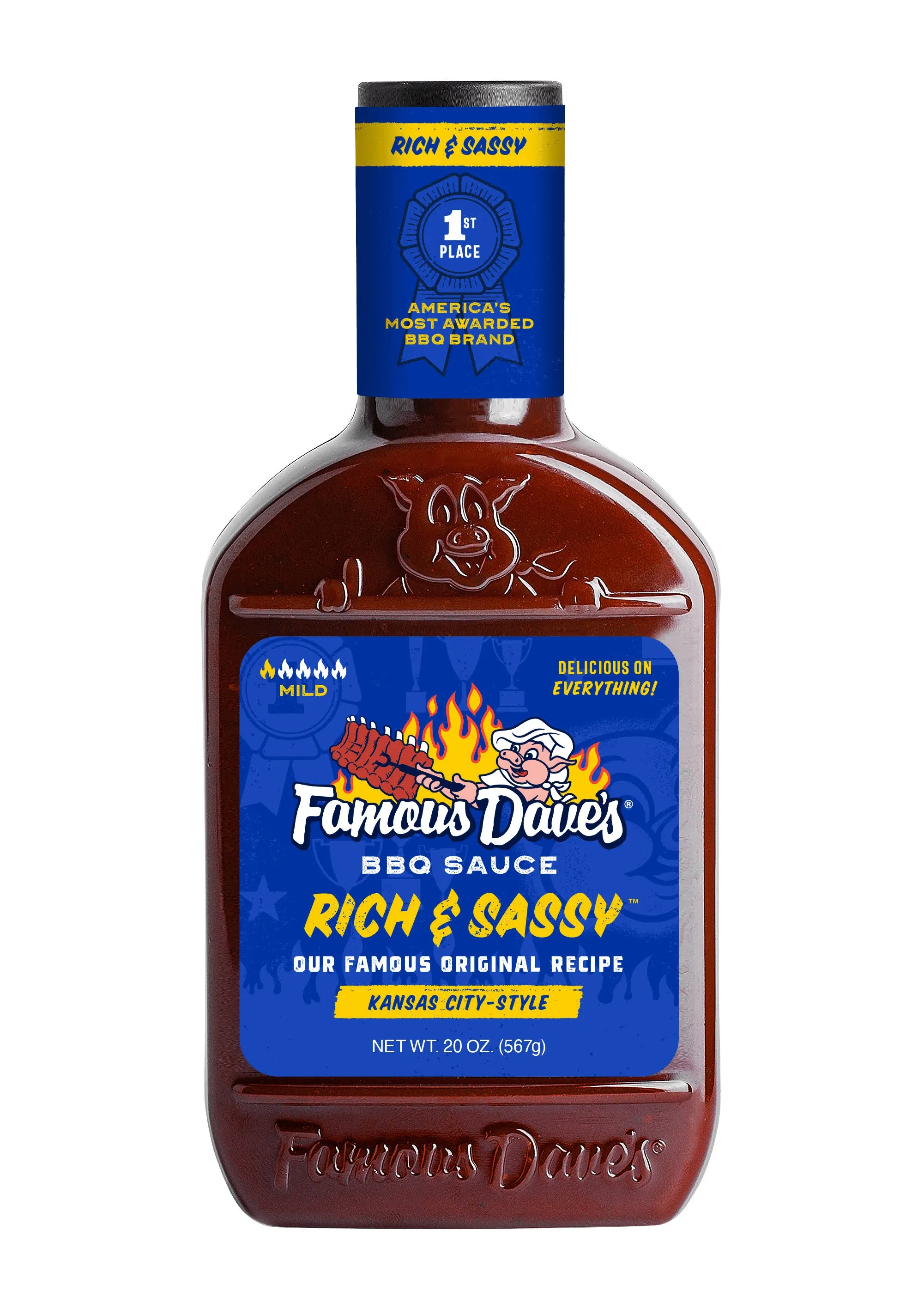 Famous Dave's BBQ Sauce, Rich & Sassy, Original Recipe, Kansas City-Style - 20 oz