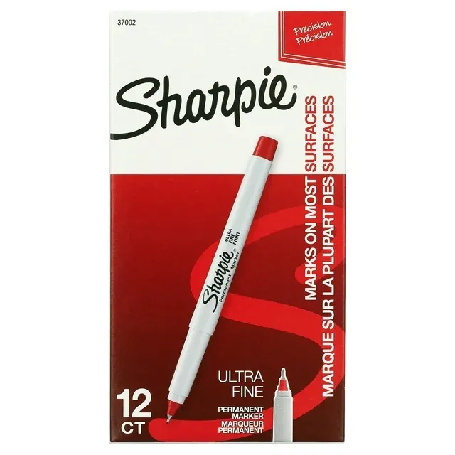 Sharpie Ultra Fine Tip Permanent Marker, Red, Dozen