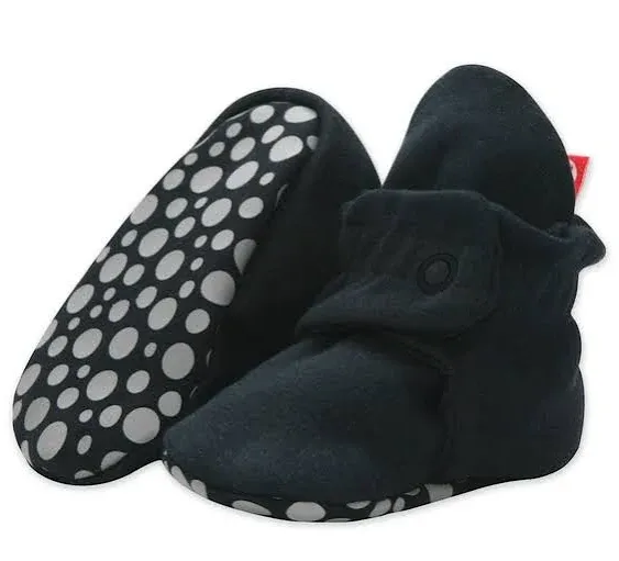 Cotton Gripper Baby Bootie - Black - 6M