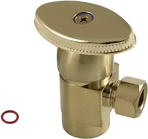 Kingston Brass Americana 1/2"IPS x 3/8"O.D. Anti-Seize Deluxe Quarter Turn Ceramic Hardisc Cartridge Angle Stop