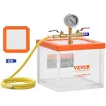 VEVOR 2 Gallon Vacuum Chamber, Upgraded Multipurpose Acrylic Vacuum Degassing Chamber, Transparent Vacuum Chamber, for Resin Degassing, Silica Gel Degassing