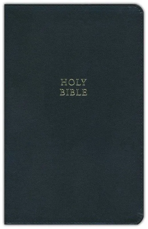 NKJV, Single-Column Reference Bible, Verse-by-Verse, Bonded Leather, Black, Red ...