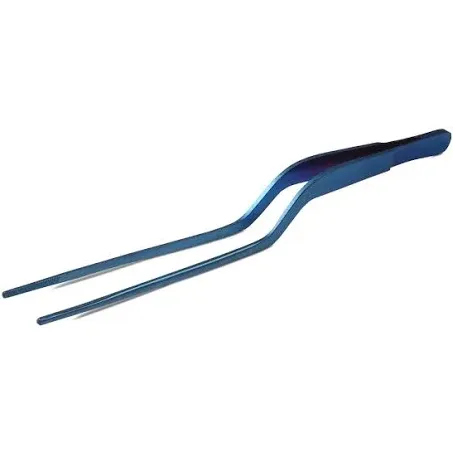 JB Prince Blue Offset Fine Tip Tweezer